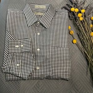 Nordstrom black gingham dress shirt 16.5 32/33